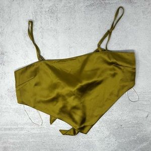 NWT Forever 21 Tie-Back Satin Cami Green Size L